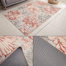 Tapis gris fleurs