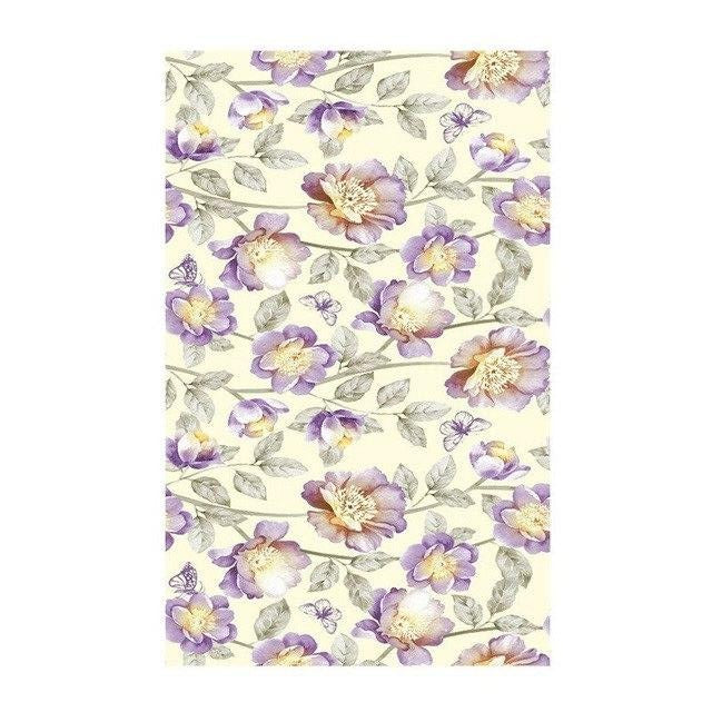 tapis imprimé fleur violette