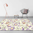 tapis imprimé fleur violette