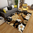 Tapis noir fleuri