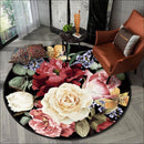 Tapis rond fleuri