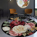 Tapis rond fleuri