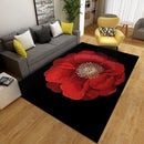 Tapis salon rouge fleur