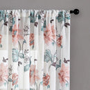 Voilage blanc fleuri